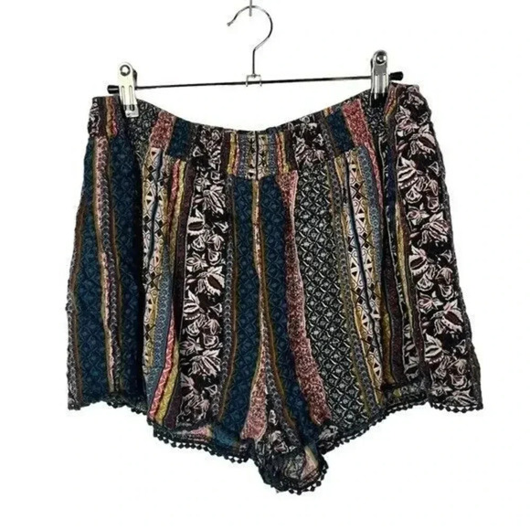 Boutique RD Style Blue & Pink Printed Pull On Soft Shorts L - Picture 1 of 2